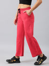 Femea Women Red Solid Cotton Joggers