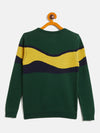 RVK Boys Colourblocked Round Neck Cotton Pullover Sweater