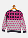 RVK Girls Geometric Printed Round Neck Cotton Pullover Sweater