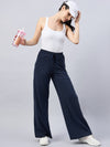 FEMEA Women Solid Wide Leg Track Pants