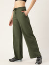 FEMEA Women Solid Wide Leg Track Pants