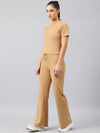 FEMEA Women Ribbed T-shirt with Trousers Co-Ords Set