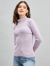 RVK Ribbed HighNeck Pure Cotton Pullover Sweater