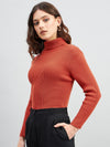 Ribbed High Neck Pullover Sweater