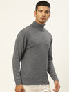 Men High Neck Solid Pullover