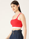 Femea Square Neck Sleeveless Crop Tank Top