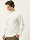 Men Round Neck Solid Pullover