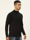 Men High Neck Solid Pullover