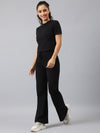 FEMEA Women Ribbed T-shirt with Trousers Co-Ords Set