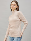 Ribbed High Neck Pullover Sweater