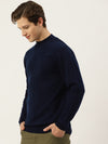 Men Round Neck Solid Pullover