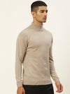 Men High Neck Solid Pullover