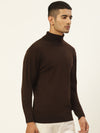 Men High Neck Solid Pullover