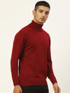 Men High Neck Solid Pullover