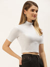 FEMEA Women Solid Cotton Crop Top