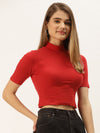 FEMEA Women Solid Cotton Crop Top