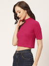 FEMEA Women Solid Cotton Crop Top