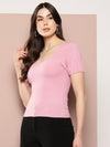 FEMEA Sweetheart Neck Puff Sleeves Cotton Top