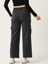 Femea Women Solid Cargo Wide Leg Track Pants