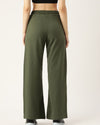 FEMEA Women Solid Wide Leg Track Pants