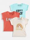 FEMEA Girls  Set of 3 Printed T-shirt