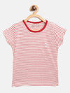 FEMEA Girls Striped Cotton Round Neck T-shirt