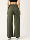 FEMEA Women Solid Wide Leg Track Pants