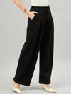 Femea Women Flared High-Rise Pleated Parallel Trousers