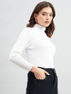 Ribbed High Neck Pullover Sweater