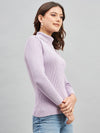 Ribbed High Neck Pullover Sweater