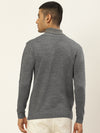 Men High Neck Solid Pullover