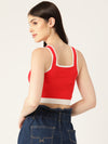 Femea Square Neck Sleeveless Crop Tank Top