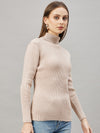 RVK Ribbed HighNeck Pure Cotton Pullover Sweater