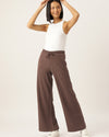 FEMEA Women Solid Wide Leg Track Pants