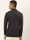 Men High Neck Solid Pullover