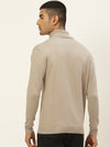 Men High Neck Solid Pullover