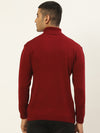 Men High Neck Solid Pullover