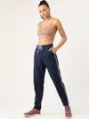 FEMEA Women Solid With Side Tape Cotton Straight-Fit Track Pants