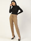 RVK Women Black Solid Regular Fit Knitted Winter Trousers