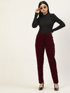 RVK Women Black Solid Regular Fit Knitted Winter Trousers