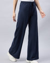 FEMEA Women Solid Wide Leg Track Pants