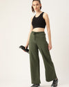 FEMEA Women Solid Wide Leg Track Pants