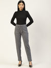 RVK Women Black Solid Regular Fit Knitted Winter Trousers