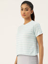 Femea Women Striped Layered Terry Sports Top