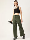 FEMEA Women Solid Wide Leg Track Pants