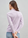 RVK Ribbed HighNeck Pure Cotton Pullover Sweater