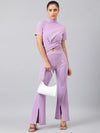 Femea Purple Solid Co-Ord Set