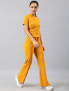 FEMEA Women Ribbed T-shirt with Trousers Co-Ords Set