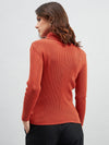 Ribbed High Neck Pullover Sweater