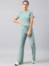 FEMEA Women Ribbed T-shirt with Trousers Co-Ords Set